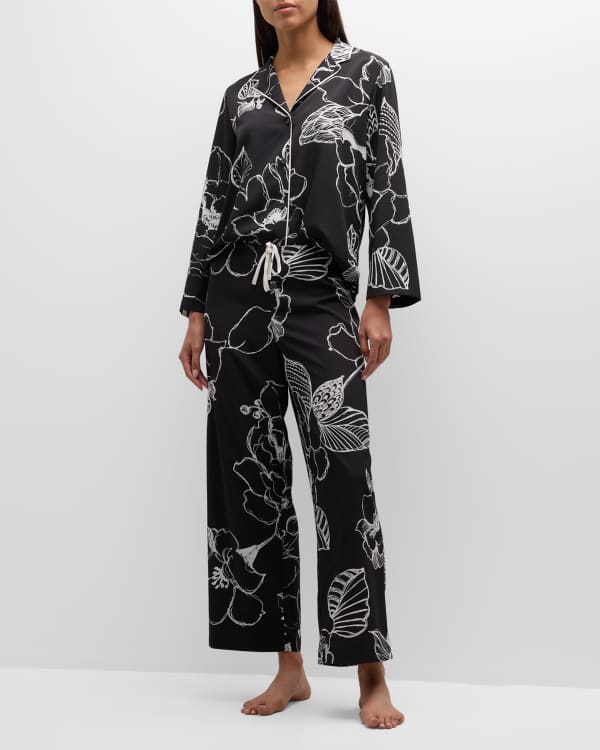 Satin PJ Set - Black medallion