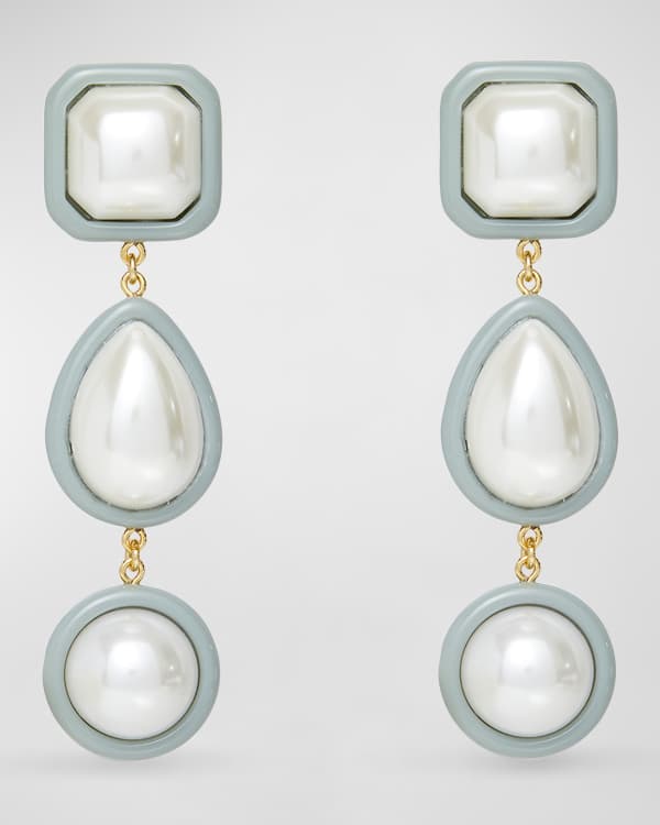 Tory Burch Kira Crystal Pearl Drop Earrings - Gold, Rose Gold, Silver -  Luxe Time