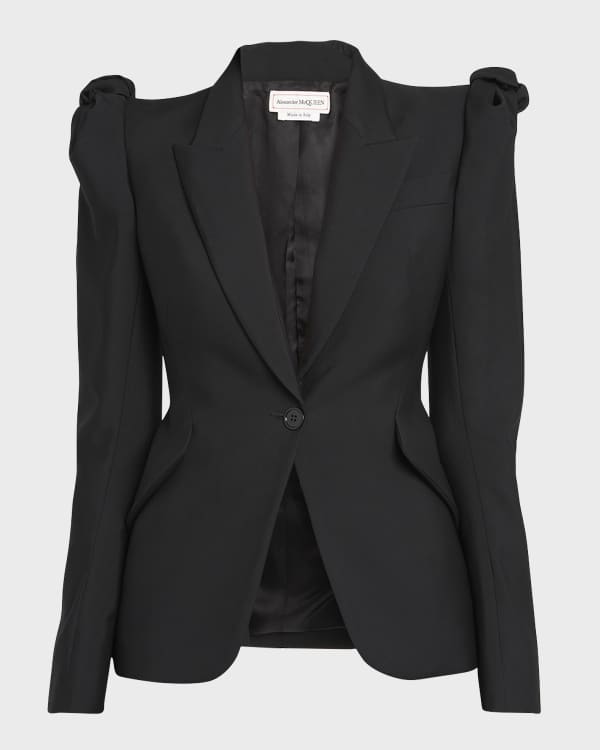 Black Asymmetric Padlock Suit Jacket