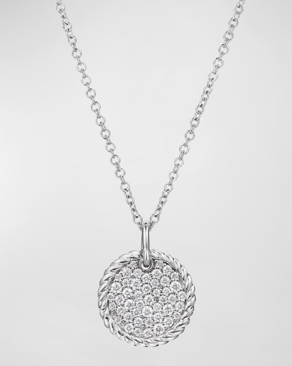 David Yurman 16mm Tempo Rhodium Black Spinel Necklace Neiman Marcus