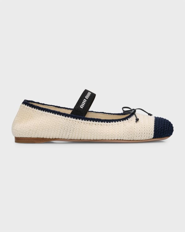 MIUMIU 26S MARY JANE FLATS IN DARK BROWN CANVAS LOGO