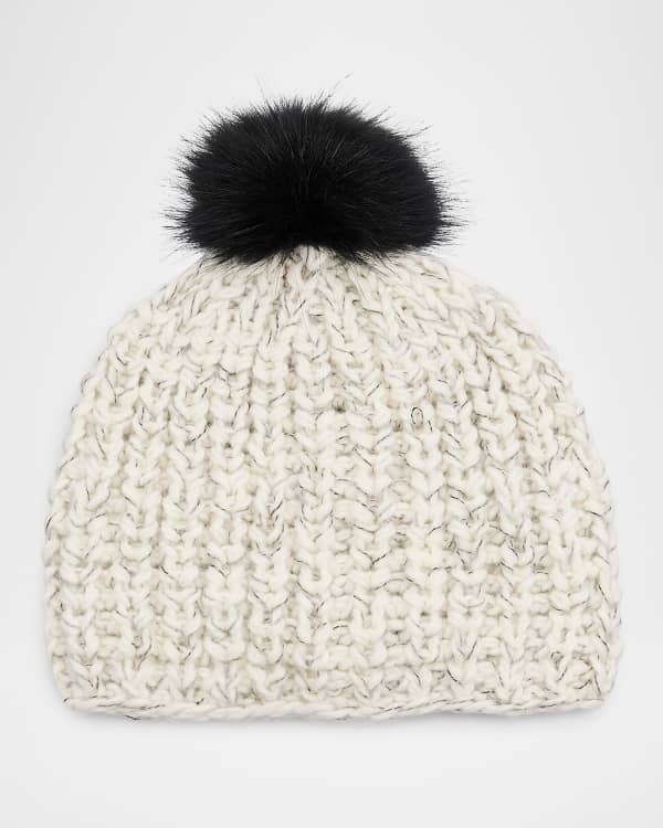 The House Of Dog: Schnauzer Owner Gift. Faux Fur Pom Pom Chunky Knit Super Soft Unisex Embroidered Beanie Black - View #6