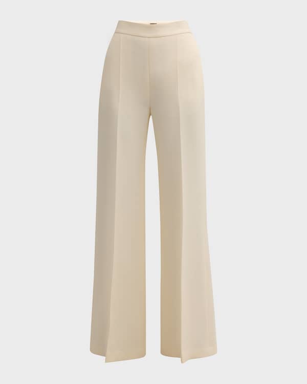 Mid-rise wool-blend flared pants