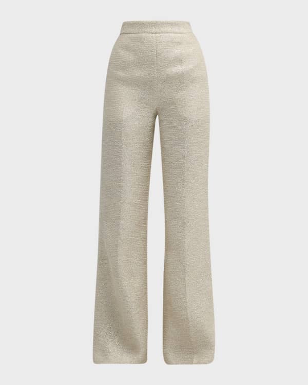 【関税&送料込】Alexander Mcqueen Printed Satin Wide-Leg Pan McQueen Satin Wide-Leg Trousers | Neiman Marcus