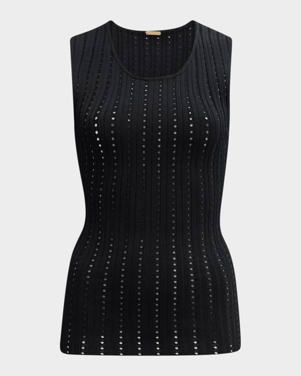 Tシャツ・カットソー SAINT LAURENT KNIT TANK TOP Saint Laurent Metallic Knit Sleeveless Tank Top - Bergdorf