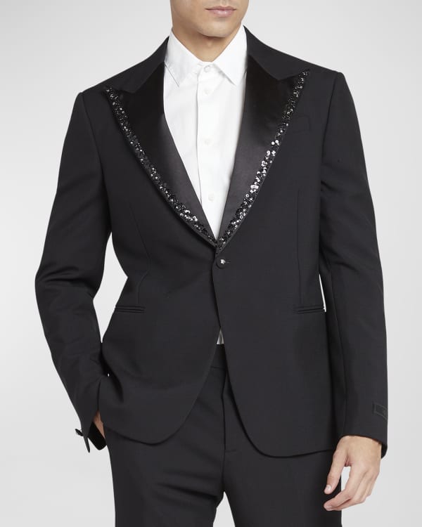 Versace Men's Multi-Pattern Neon Jacquard Formal Jacket