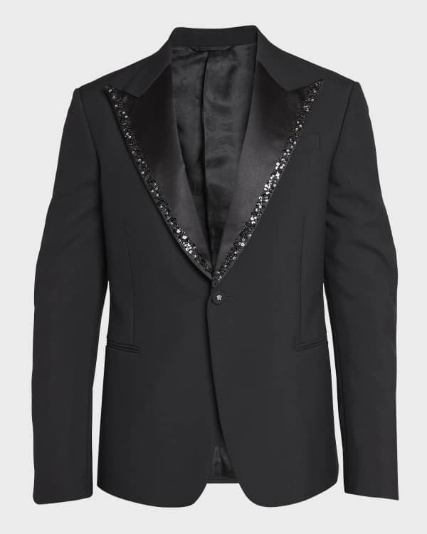 Versace Men's Multi-Pattern Neon Jacquard Formal Jacket