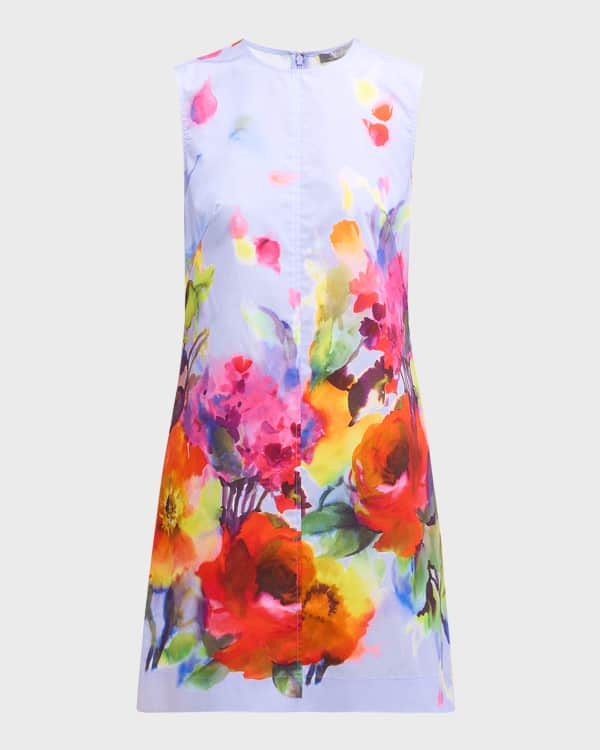 Lela Rose Floral Print Paneled Dress Neiman Marcus