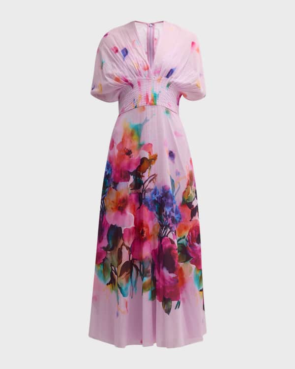 Elina | Pleated Waist Midi Dress