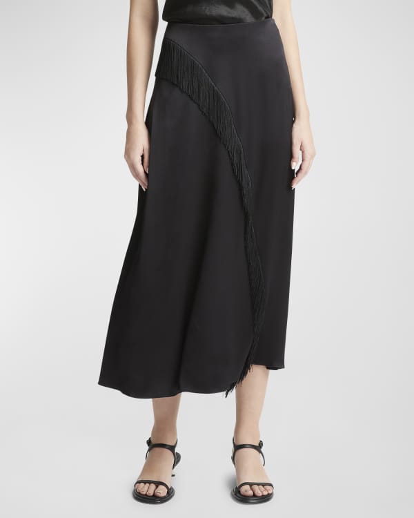 Vince pleated online wrap midi skirt