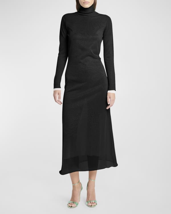 Akris punto Knit Colorblock Wrap Midi Dress | Neiman Marcus