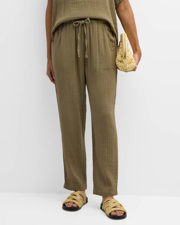 Xirena Draped Cropped Cotton Poplin Pants Neiman Marcus