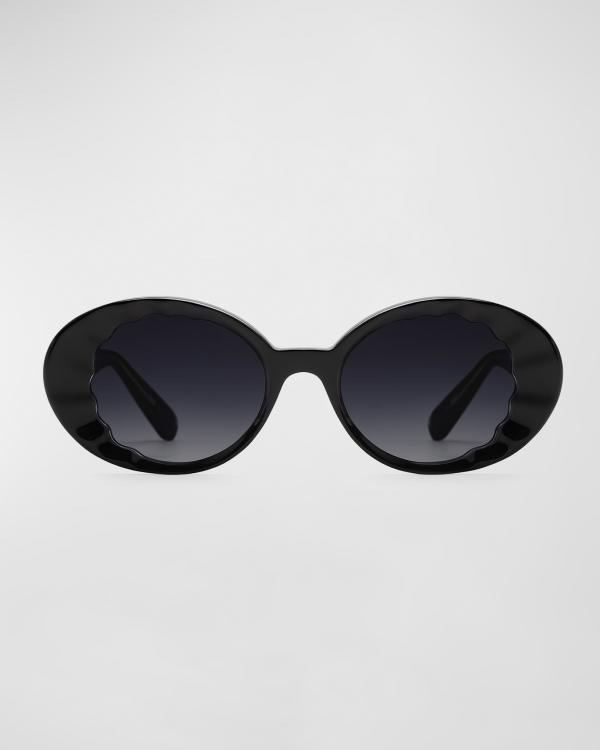KREWE Dakota Domino Titanium & Acetate Round Sunglasses  display picture 3