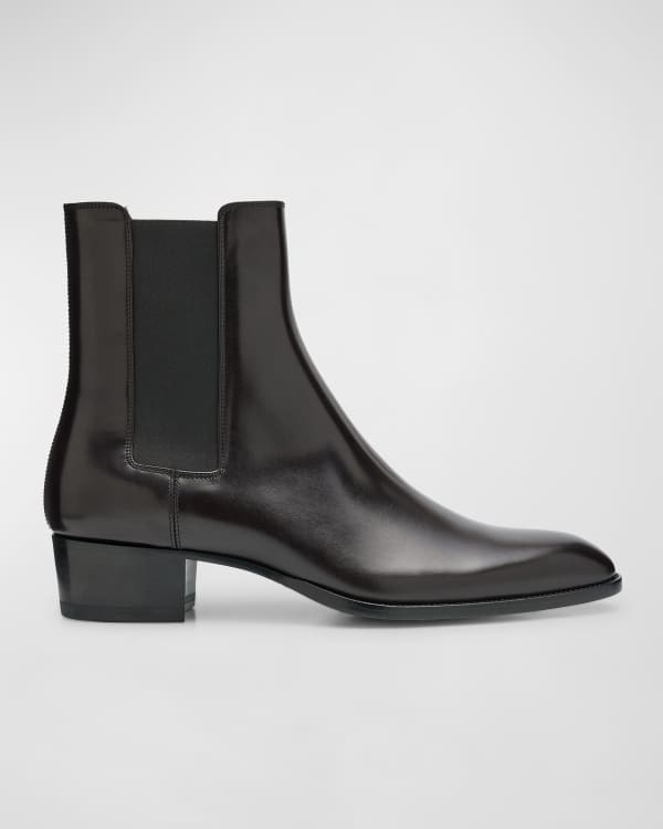 Saint Laurent Men s Wyatt 30 Leather Chelsea Boots Neiman Marcus