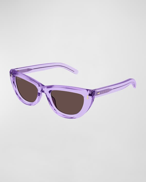 Gucci Star Logo Acetate Cat Eye Sunglasses Neiman Marcus