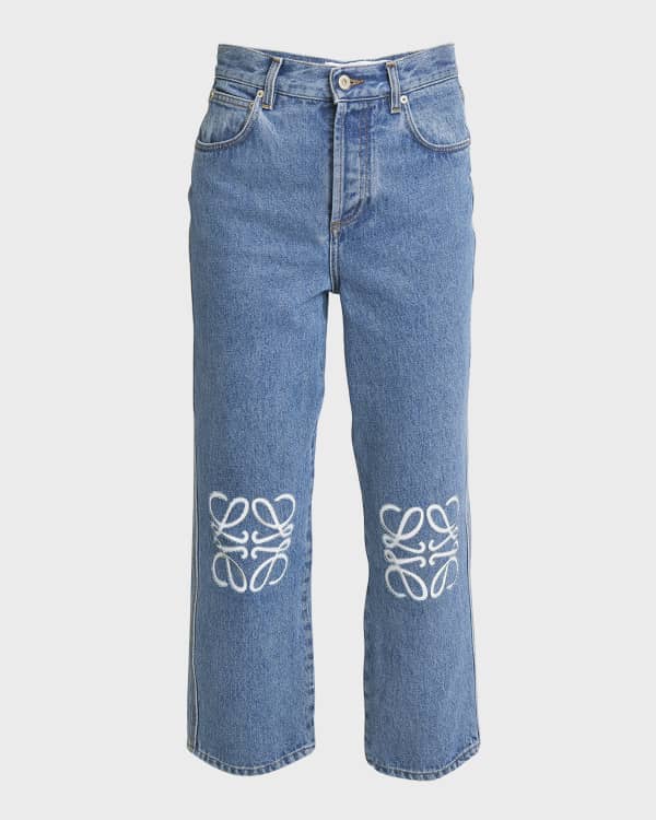 Erdem Nathaniel Floral-Print Rolled-Hem Jeans | Neiman Marcus