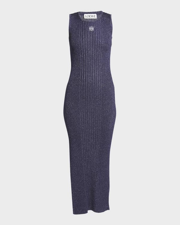 Versace x Dua Lipa Knit Midi Dress with Polka Dot Silk Twill