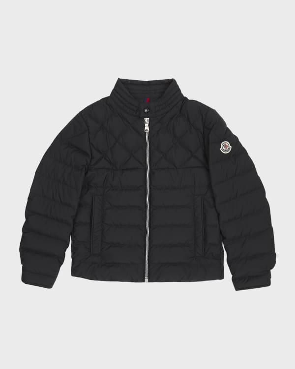 Moncler Boy s Saxophone Logo Print Hooded Jacket Size 4 6 Neiman Marcus
