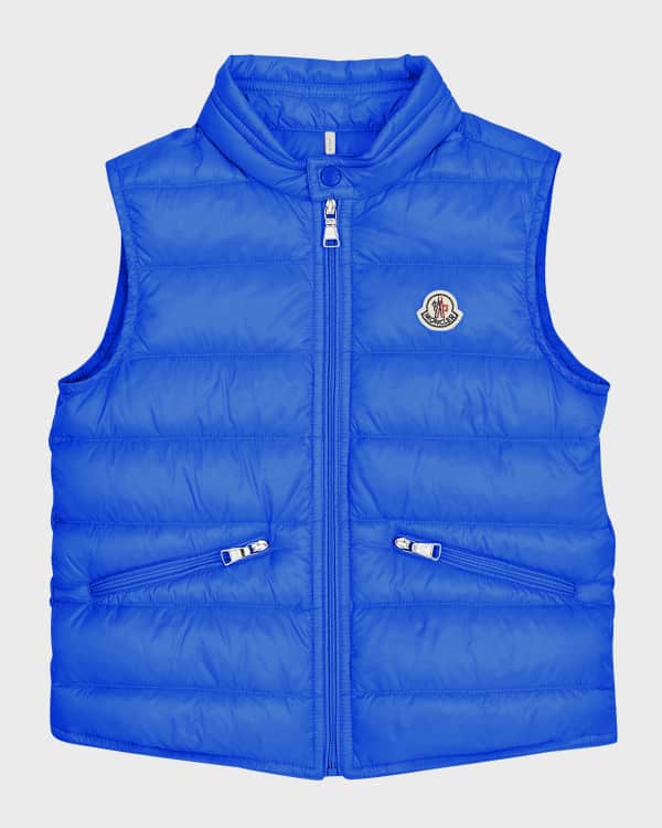 Moncler Gui Down Puffer Vest Blue Size 8 14 Neiman Marcus