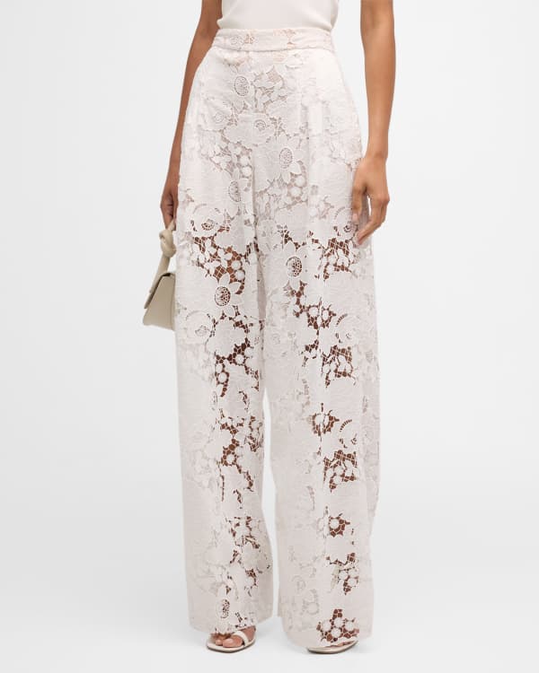 Wide leg silk trousers / sheer full length top  Satin pants outfit,  Daytime outfit, White wide leg pants