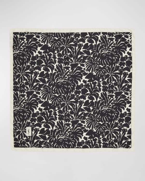 Saint Laurent Vintage Paisley Silk-Blend Square Scarf | Neiman Marcus