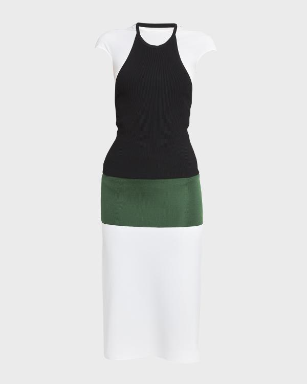 Elizabeth Mock Neck Flutter Sleeve Midi Dress, Stargaze - Anna Cate