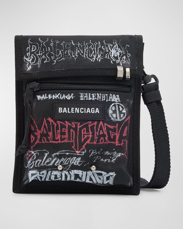 Balenciaga Explorer Small Pouch With Strap Camo Print | Neiman Marcus