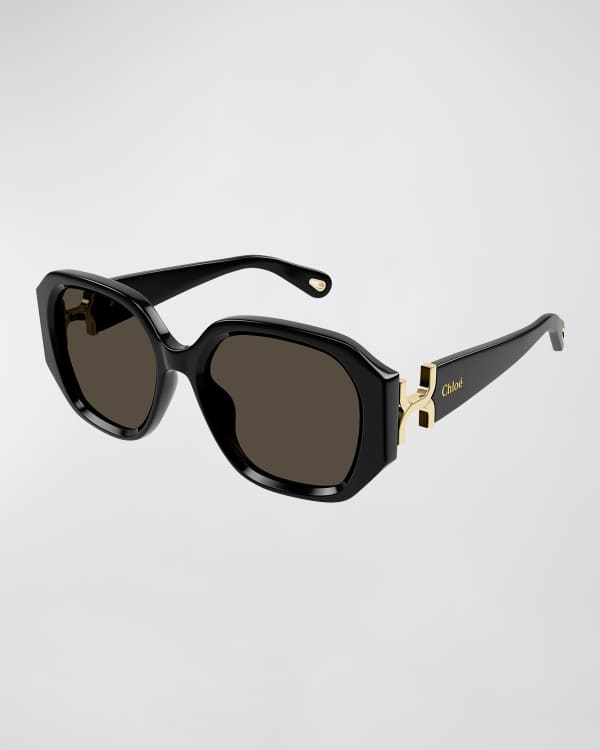 サングラス CHLOE Brown Acetate Sunglasses Pink Speckled square-frame acetate sunglasses | CHLOÉ