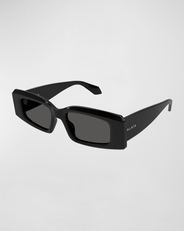 ALAIA アライア レクタンクル フレム サンクラス AA0086S 002 ALAIA Wavy Acetate Rectangle Sunglasses | Neiman Marcus