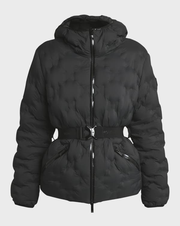 Black Ciré Cropped Down Jacket