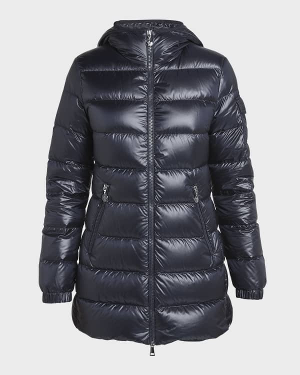 Moncler Taleve Zip-Front Hooded Mid-Length Quilted Puffer Jacket 