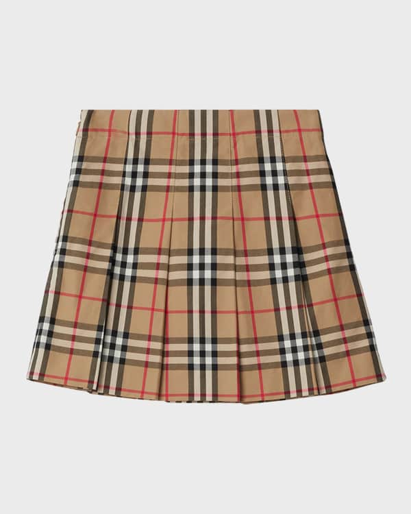 Burberry Girl s Avrile Teddy Intarsia Pleated Skirt Size 3 14
