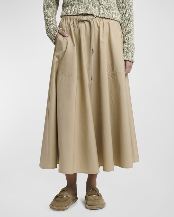 Silvia Tcherassi Verna Textured Linen Jacquard Tiered Midi Skirt ...