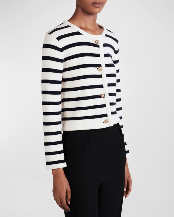 Daisy long clearance sleeve striped cardigan