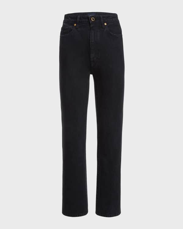 Loewe Cropped Jeans with Anagram Knee Detail | Neiman Marcus