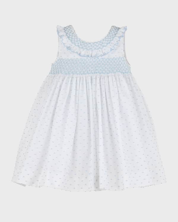 Luli & Me Girls Swiss Dot Tiered Dress - Fuchsia Pink main image 1
