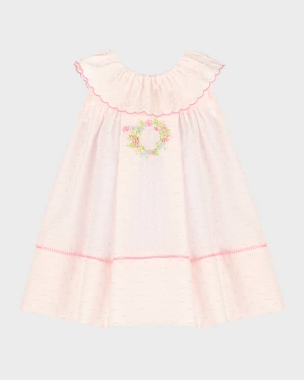 Luli & Me Girls Deluxe Velvet Bubble with Lace Collar - Green main image 1