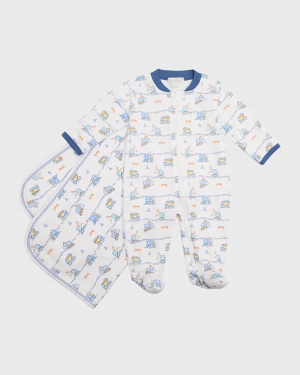 Kissy Kissy 0-3M Blue Stripes Zip Footie