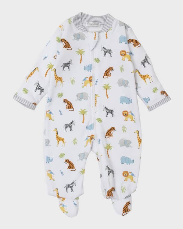 Versace Kid s Baroque Logo Footie Pajamas Size Newborn 6M