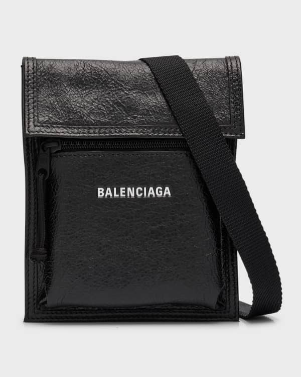 Balenciaga Men s Explorer Leather Pouch Strap Bag Neiman Marcus