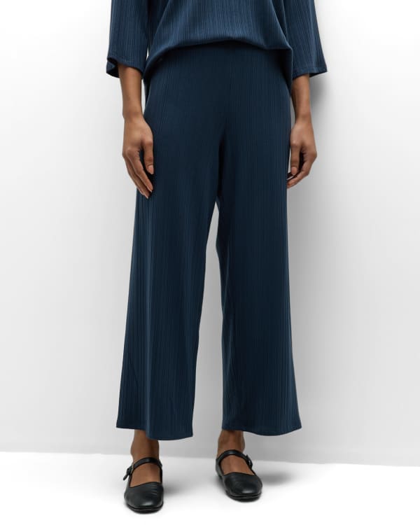 Eileen Fisher Cropped Washable Stretch Crepe Pants