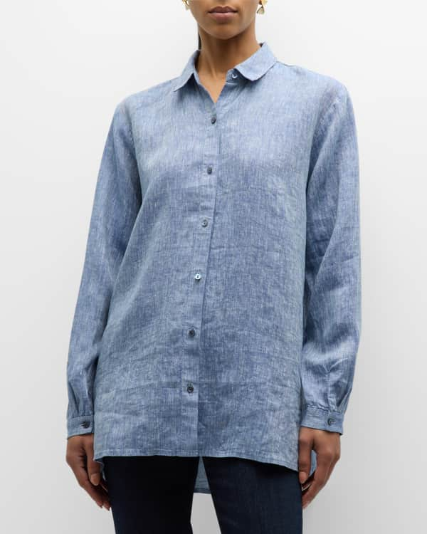 Signature Shirt in Teal Hammered Silk - PLATFORM