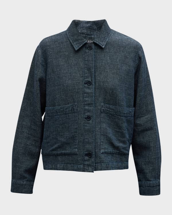 Eileen Fisher Zip Front Boucle Flight Jacket Neiman Marcus