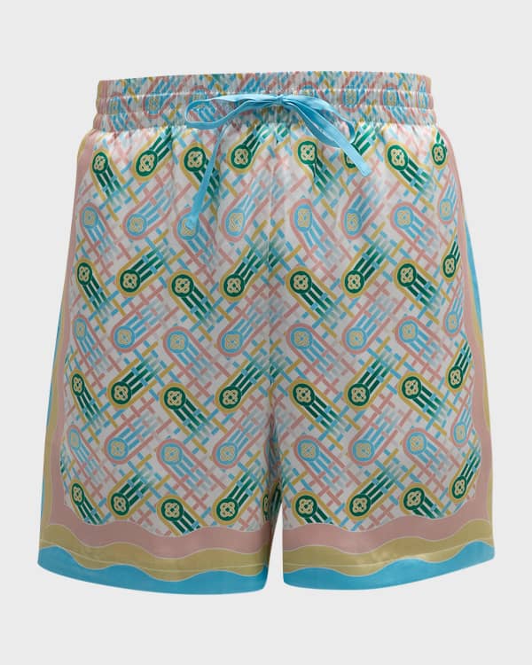 Casablanca Ping Pong-print silk shorts - Pink