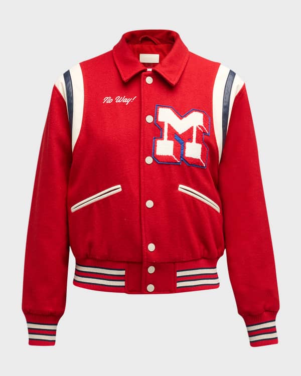 Mother letterman faux fur jacket clearance
