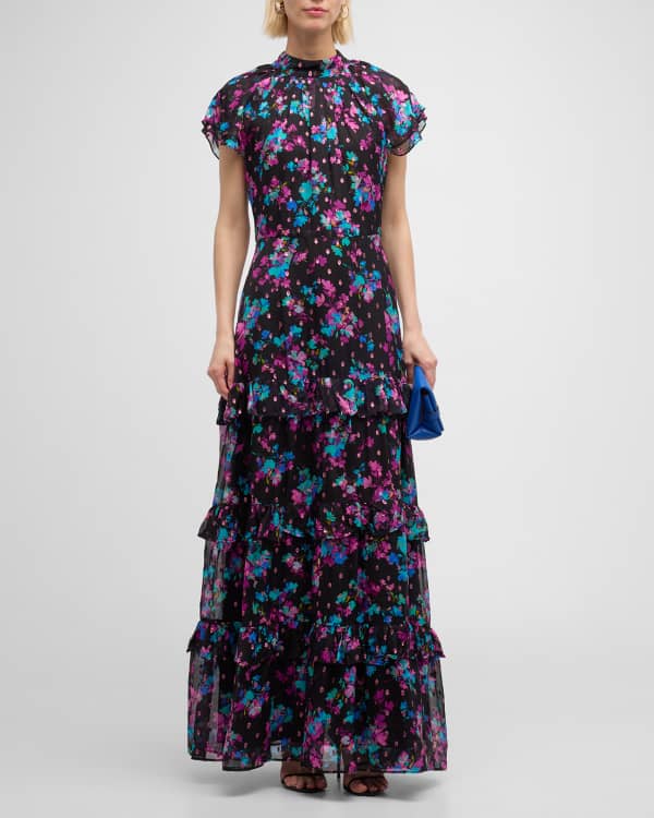Kay unger bow 2025 sleeve stretch mikado dress