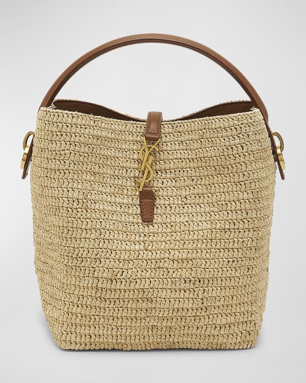 Saint Laurent Jamie Medium YSL Shoulder Bag in Raffia Neiman Marcus