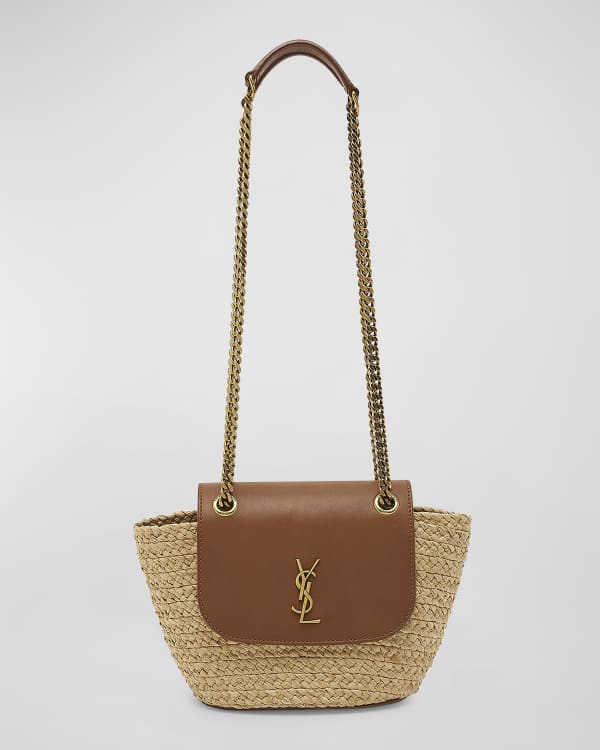 Saint Laurent YSL Small Basket Raffia Tote Bag | Neiman Marcus