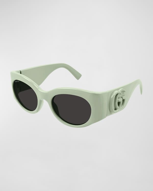 Gucci Interlocking G Plastic Oval Sunglasses | Neiman Marcus