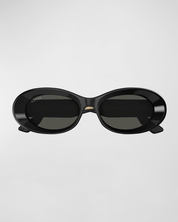 Gucci Interlocking G Plastic Oval Sunglasses | Neiman Marcus